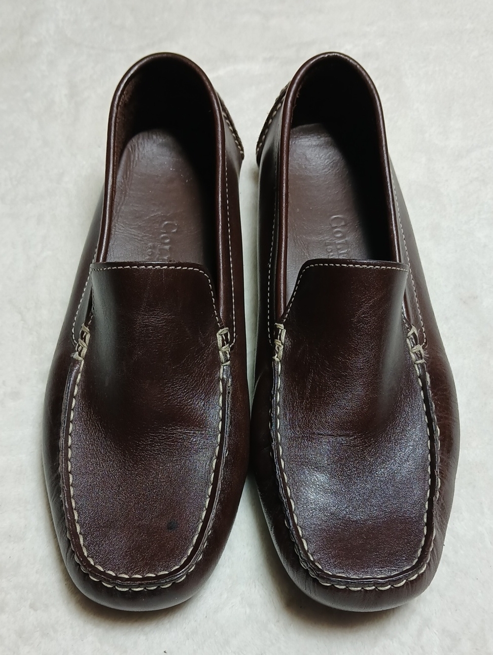 Cole Haan Dark Brown Leather Slip-On Loafers Size 7B Womans